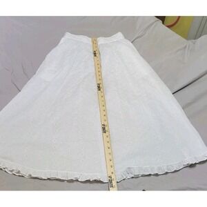 Vtg 70s Gunne Sax By Jessica McClintock White Skirt Eyelet Back Zipper Pockets